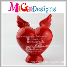 Ceramic Wings Red Piggy Banks For Adults With Letters